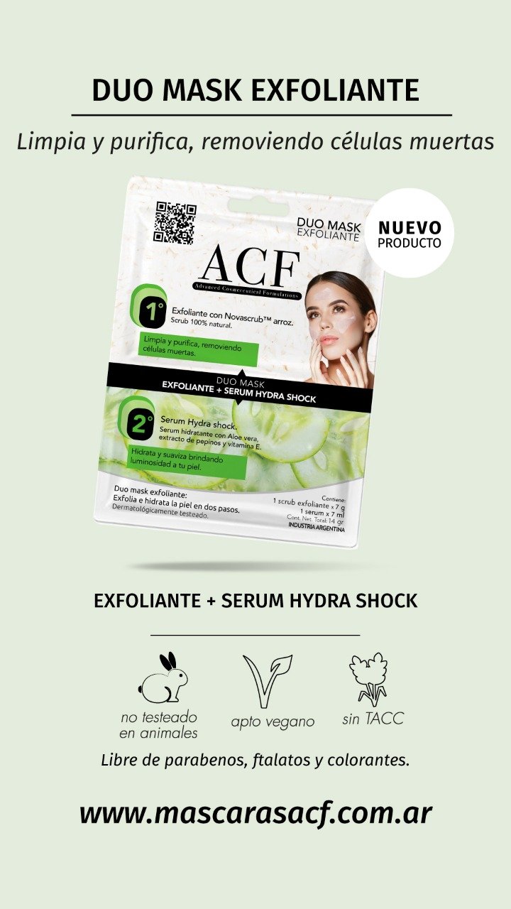 Mascara facial duo exfoliante scrub + serum