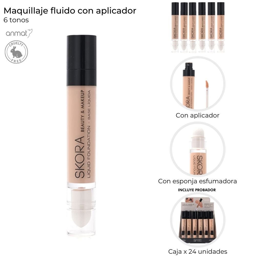Maquillaje Fluido con Aplicador y Esponja 39603