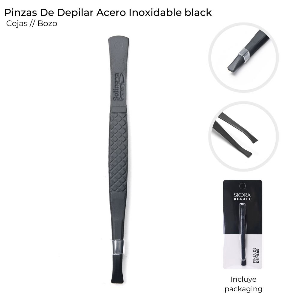 Pinza de Acero Inox Black en Blister art 38975