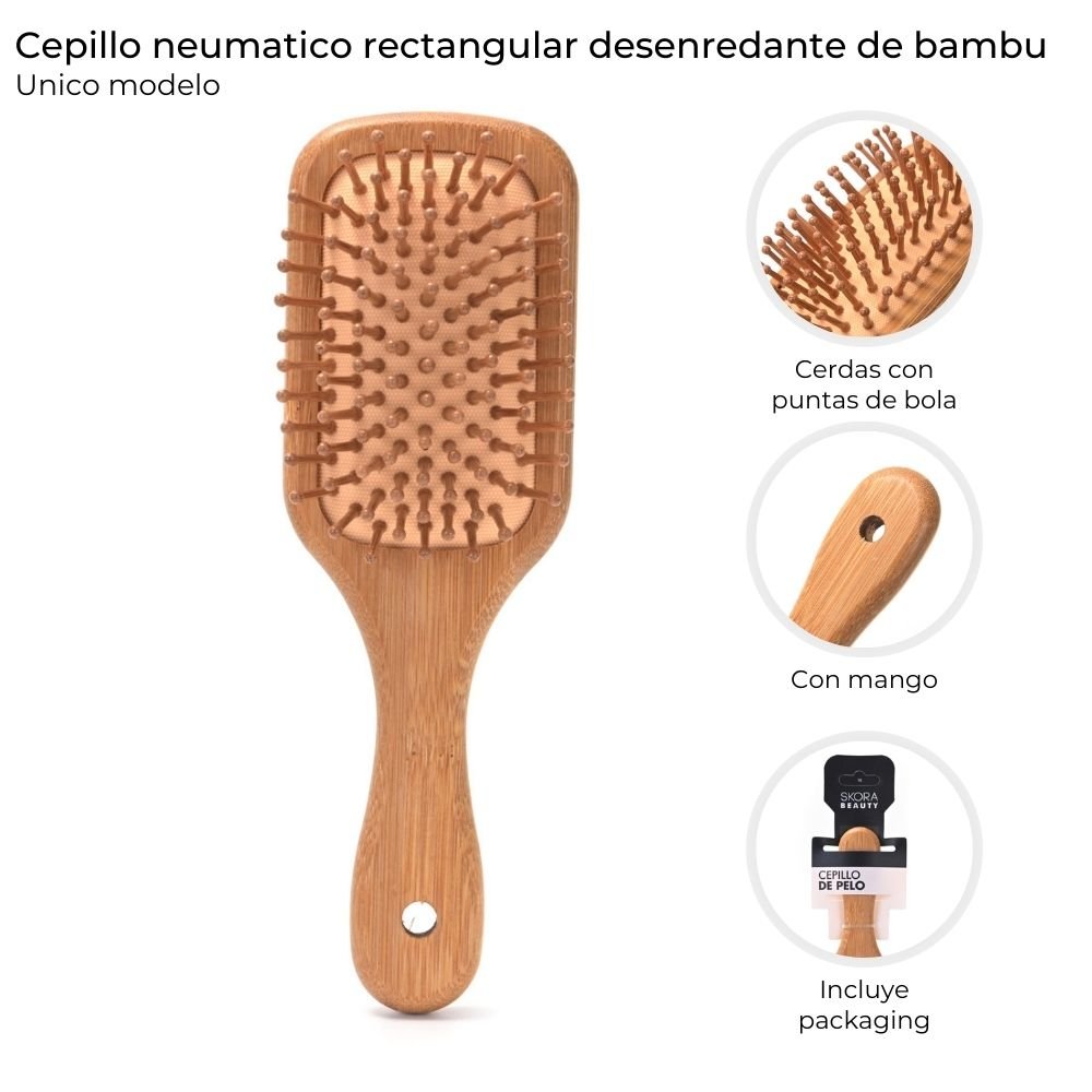 Cepillo Rectangular de Bambu art 39043