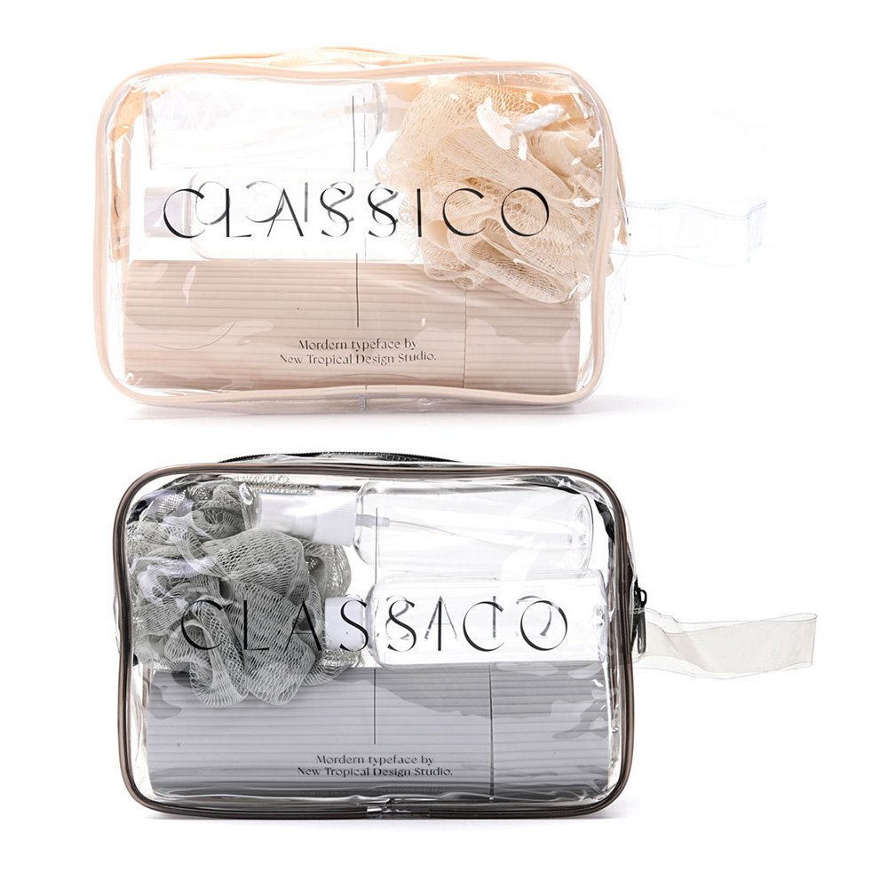 Set de Viaje x4 con Neceser Esponja Jabonera Peine Portacepillo 38944